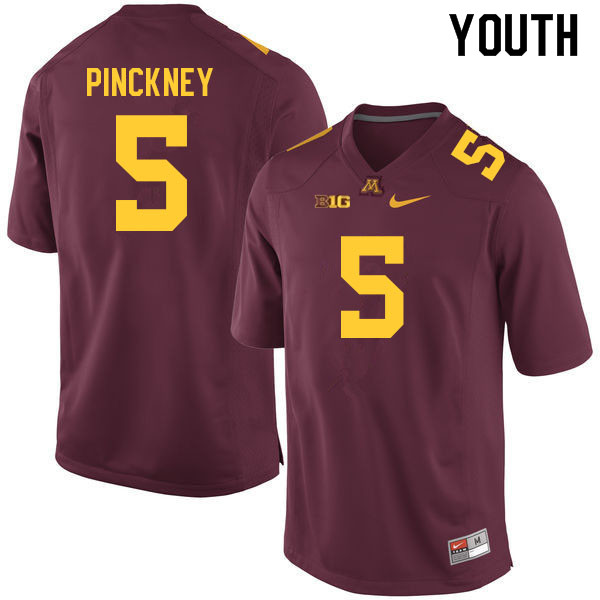 Youth #5 Nyles Pinckney Minnesota Golden Gophers College Football Jerseys Sale-Maroon - Click Image to Close